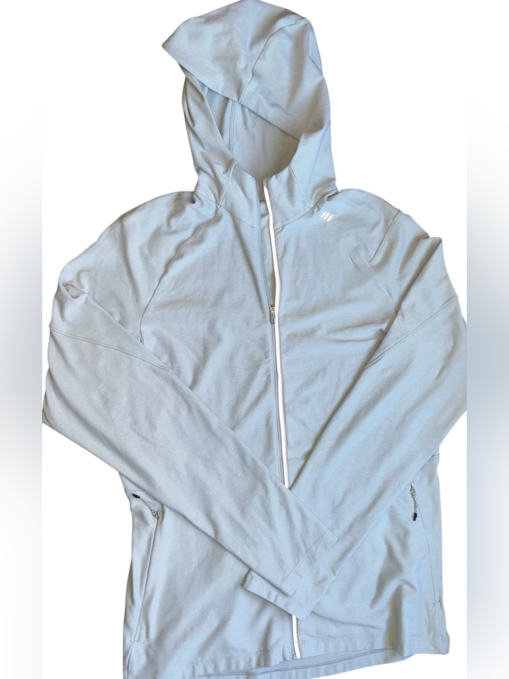 Lululemon Surge Warm Full Zip Light Gray Hooded Jacket Athletic Running Unisex